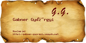 Gabner Györgyi névjegykártya